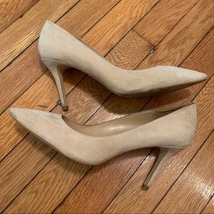 Aldo suede nude pumps
